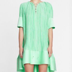 NWT Lanvin Cascade Effect Light Green Short Dress Sz 32